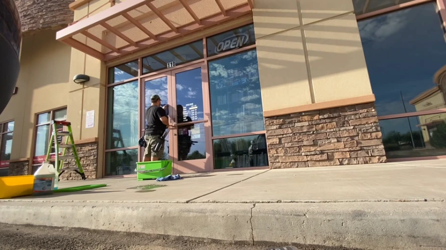 Storefront window cleaning in San Clemente, CA, clean retail glass for local businesses